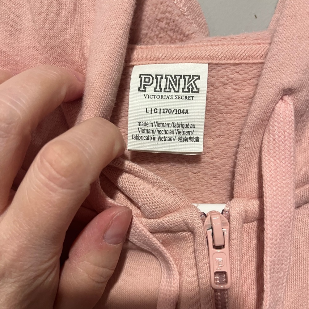 PINK Victoria's Secret Light Pink Zip-Up Hoodie - Picture 3 of 8